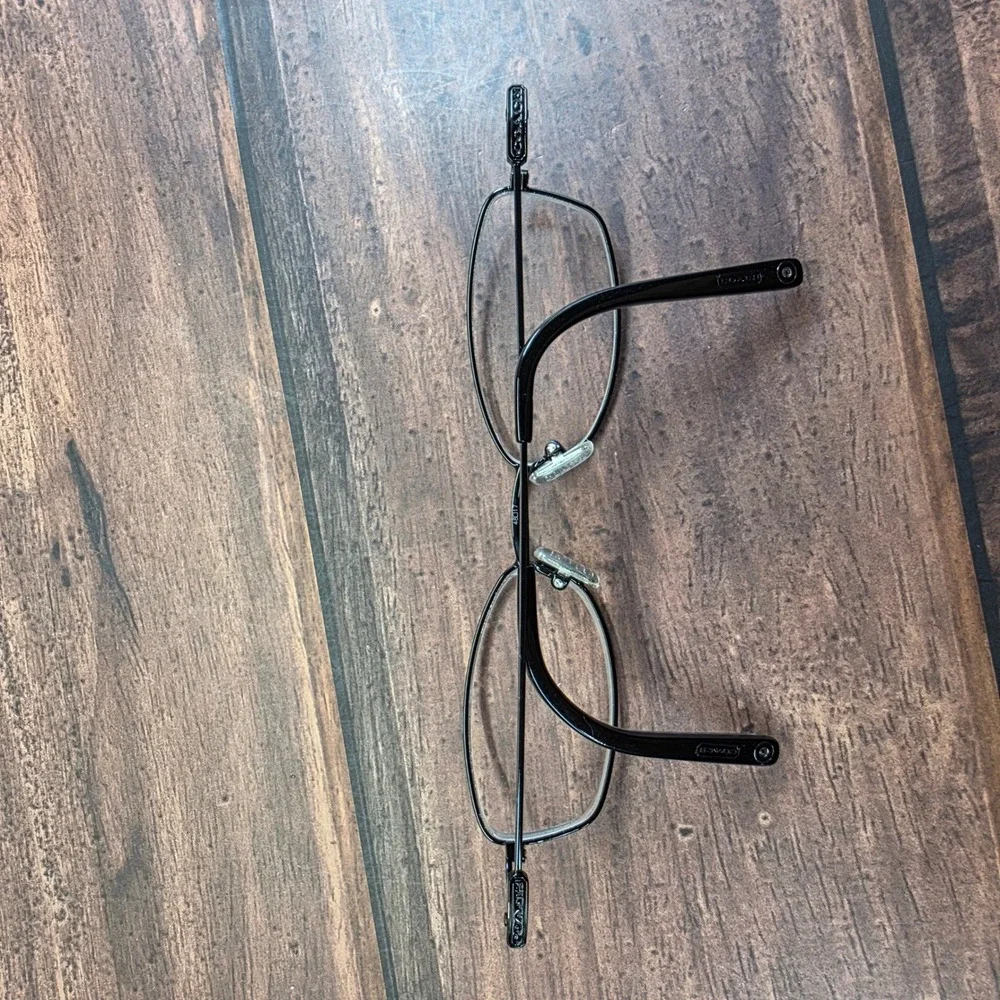 Coach‎ Bridget 308 Black Metal Oval Eyeglasses Frames Signature Monogram Tips